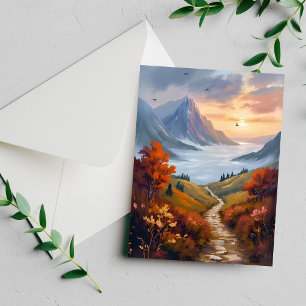 Rêveries d'automne   Carte de paysage de montagne 