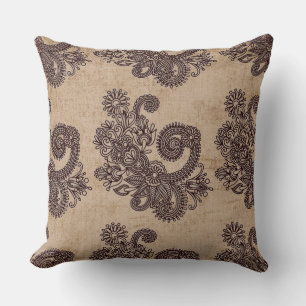 "Reversible Suede Tan Design Coussins décoratifs