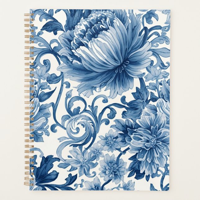 Rêves bleus | Chinoiserie aquarelle florale (Devant)
