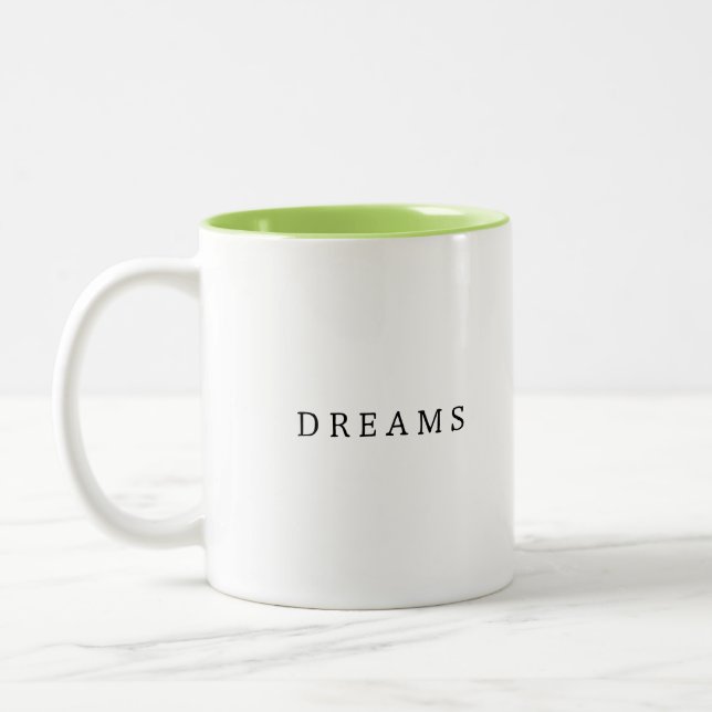 Rêves dans chaque Coupe Design élégant Café Mug (Gauche)