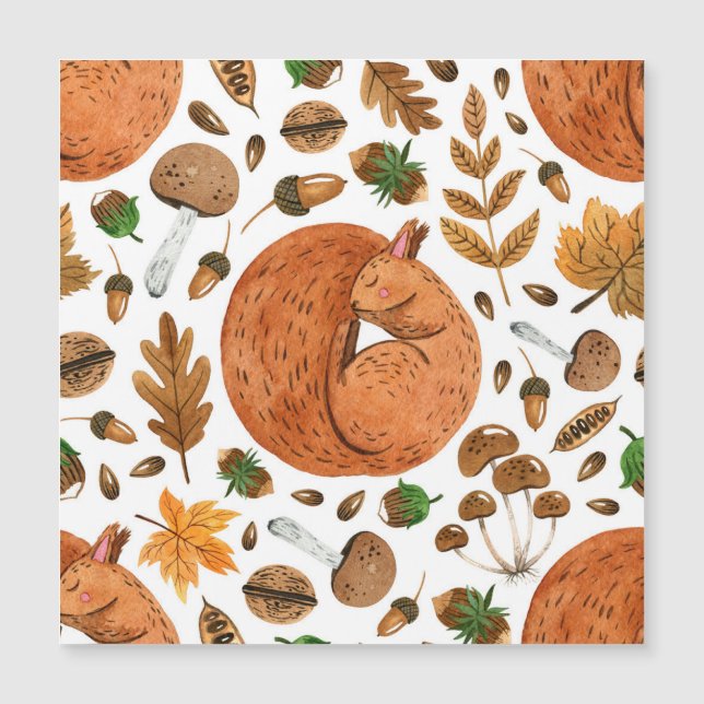Rêves d'automne : Aquarelle écureuil paradis (Devant)