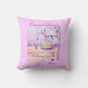 Rêves de carrousel Jeter Oreiller rose