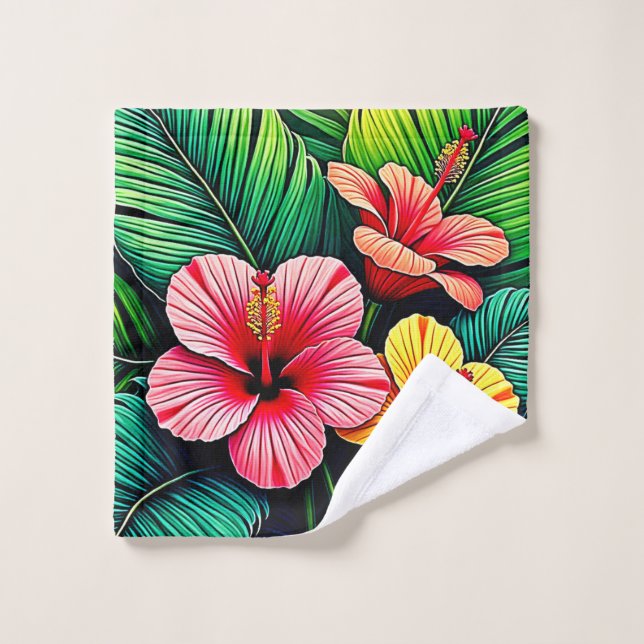 Rêves de jardin de fleurs exotiques (Gant de toilette)