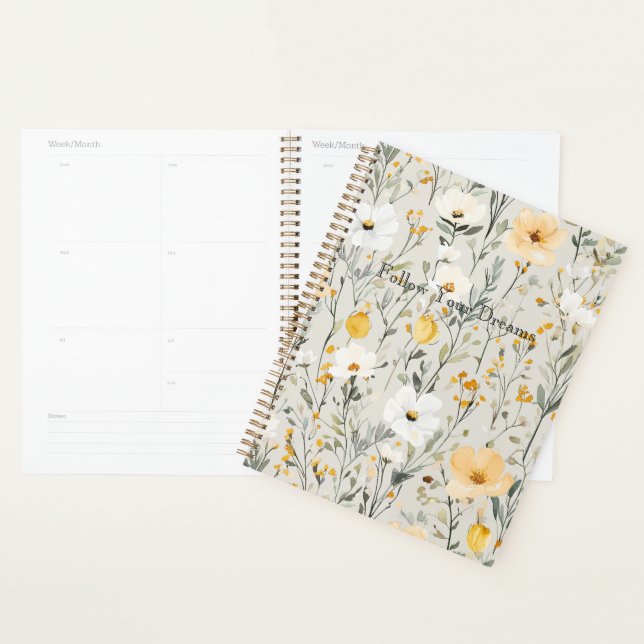 Rêves de jolies fleurs jaunes blanches (Devant avec enveloppe)