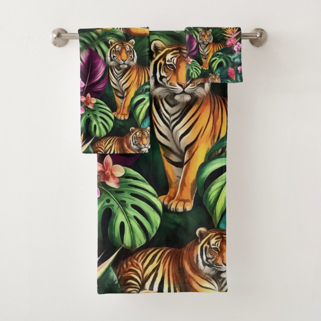 Rêves de jungle au tigre Motif de surface continu (En situation)