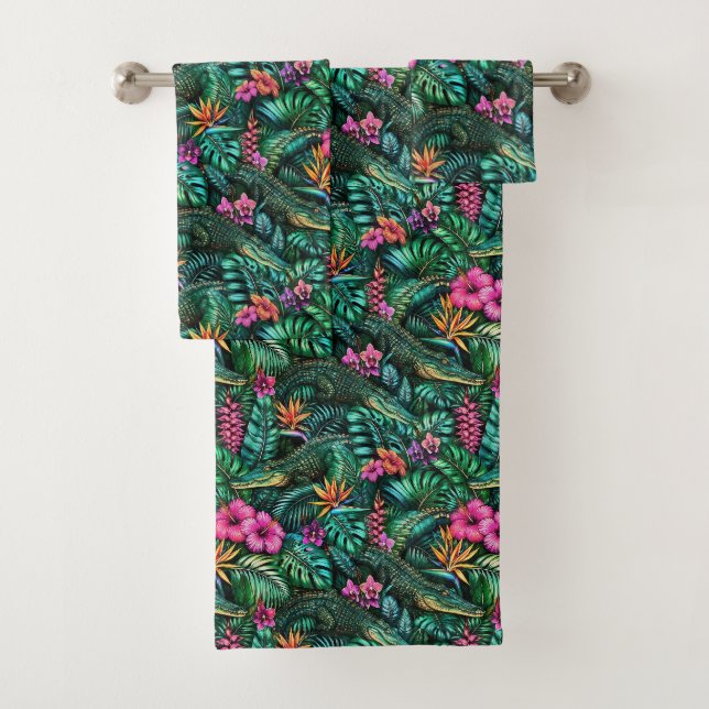 Rêves de jungle de crocodile - Motif de surface sa (En situation)