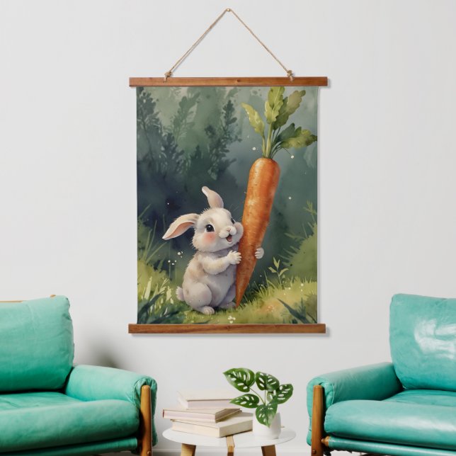 Rêves de lapin : Tapisserie en bois blanc (Salon)