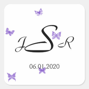 Rêves de papillon : Sticker violet Monogram