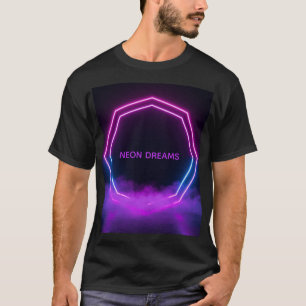 Rêves Néon Nom Personnalisé Rétro T-Shirt Synthwav