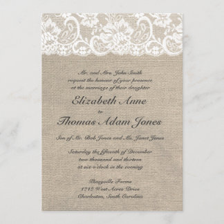 Revêtement de dentelle vintage et Faire-part de ma