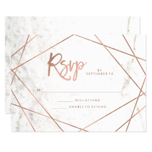 Revêtement de marbre et Faux Rose or RSVP géométri