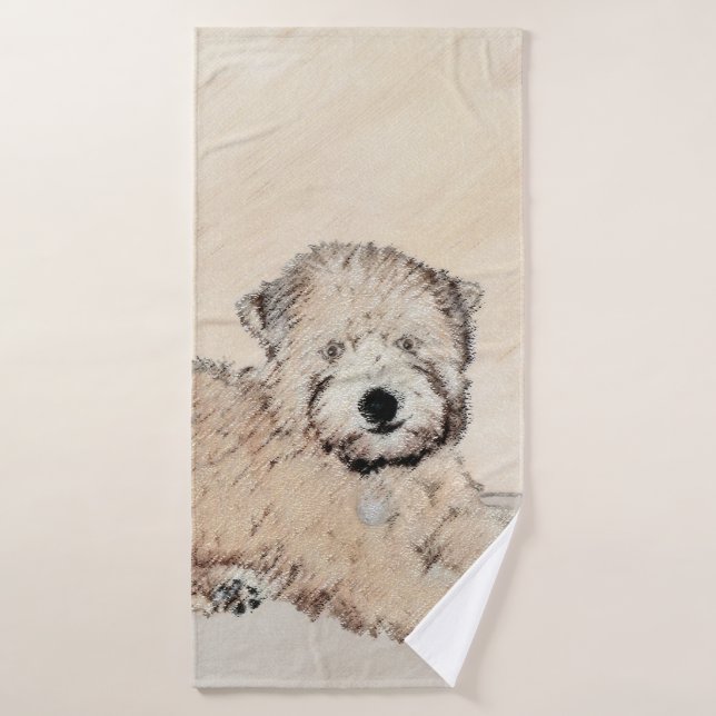 Revêtu doux Roue Peinture Terrier Art original (Serviette de bain)