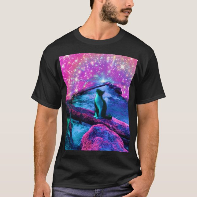 Rêveur Éthéré - T-shirt Chat  (Devant)