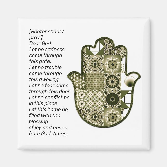 Revisit Square Khamsa Hand Magnet 2 Renter (Devant)
