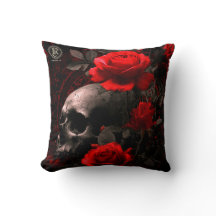  Révolution Coussin 78 Crâne et roses 