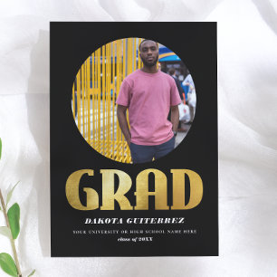 Révolution   Faire-part photo Gold & Black Grad