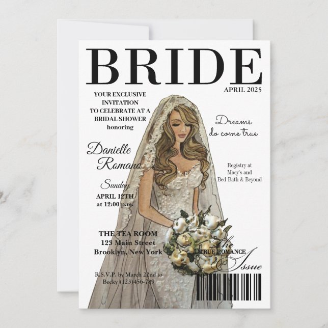Revue de mariée Invitations de douche nuptiale mod (Devant)