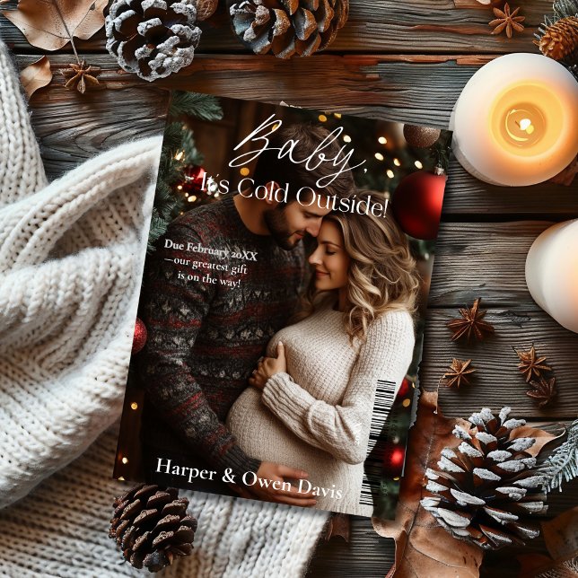 Revue de Noël Couverture Faire-part de grossesse (Christmas Magazine Cover Pregnancy Announcement)