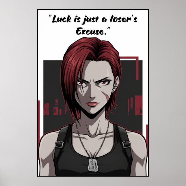Revy – Black Lagoon Luck Quote Motivation Poster (Devant)