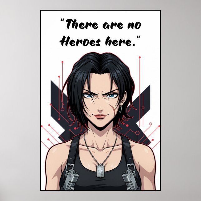 Revy – Black Lagoon No Heroes Quote Poster (Devant)