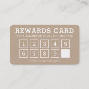 REWARD PUNCH CARD simple fidélité moderne 10e kraf
