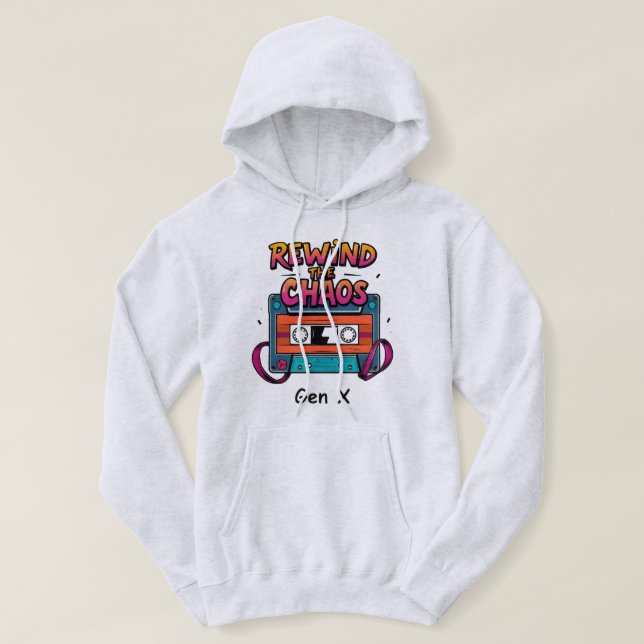 Rewind Chaos Gen X Retro Cassette Sweat - shirt à  (Design devant)