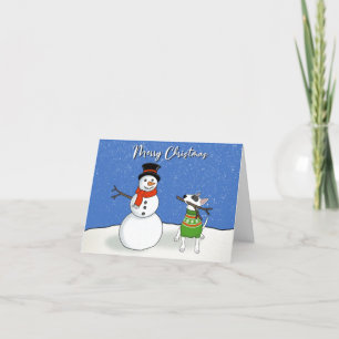 Rex et Snowman Joyeuse carte de Noël