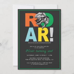 Rex Roar   Dinosaur Invitation de fête d'anniversa