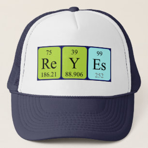 Reyes casquette de nom de table périodique