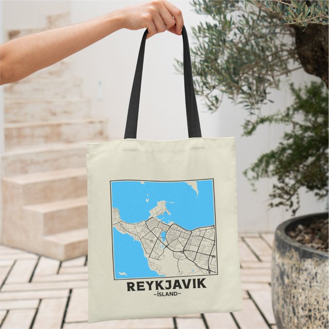 Reykjavik, Iceland City Map Tote Bag (Créateur téléchargé)