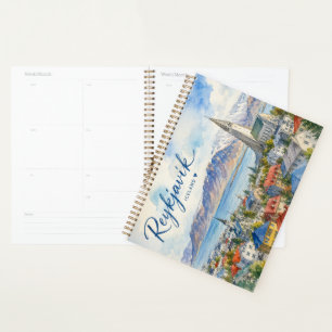 Reykjavik Islande souvenir aquarelle
