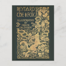 Reynard Fox Antique Victorian Livre Carte Postale