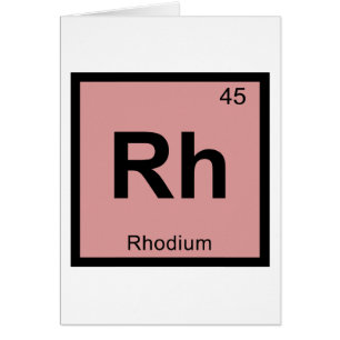 Rh - Symbole de tableau périodique de la chimie du