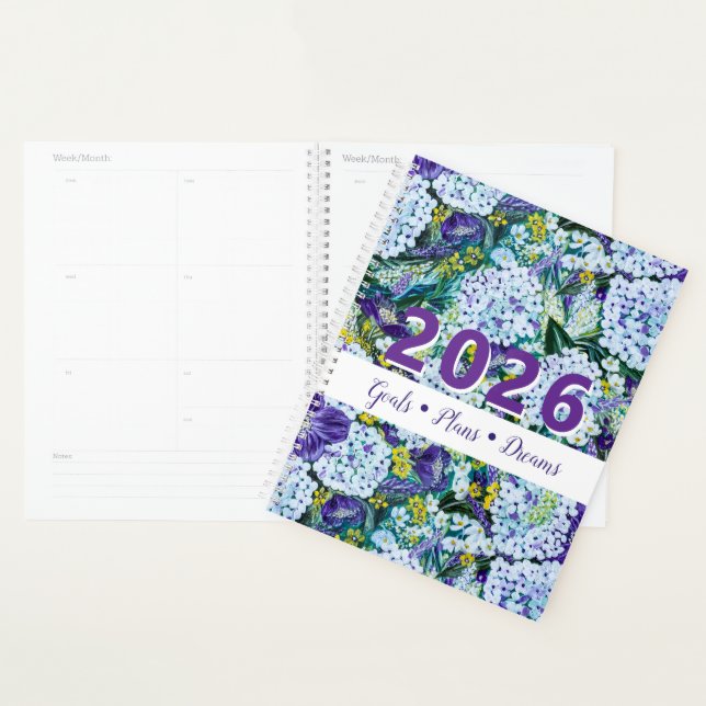 Rhapsodie personnalisable 2026 - Hydrangea violet  (Devant avec enveloppe)