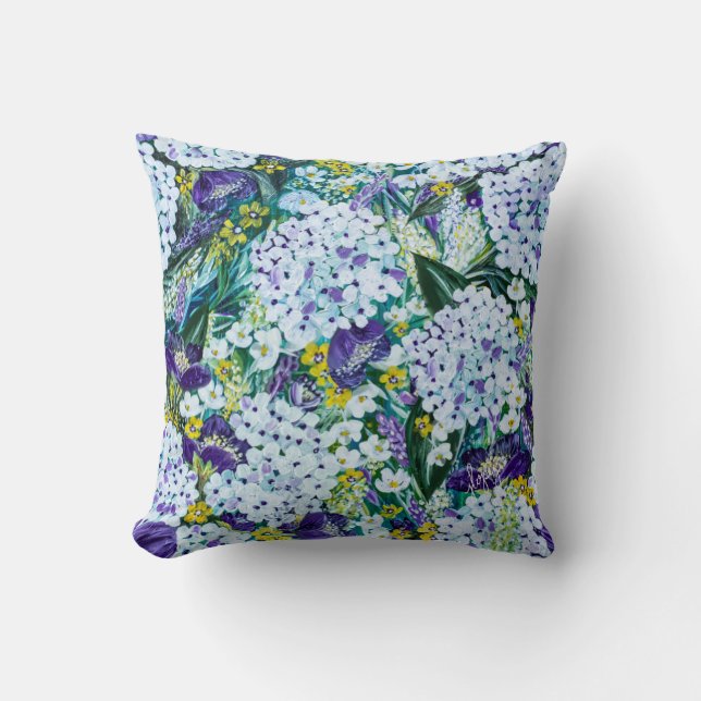 Rhapsody Hydrangeas Coussin de fleurs (Recto)
