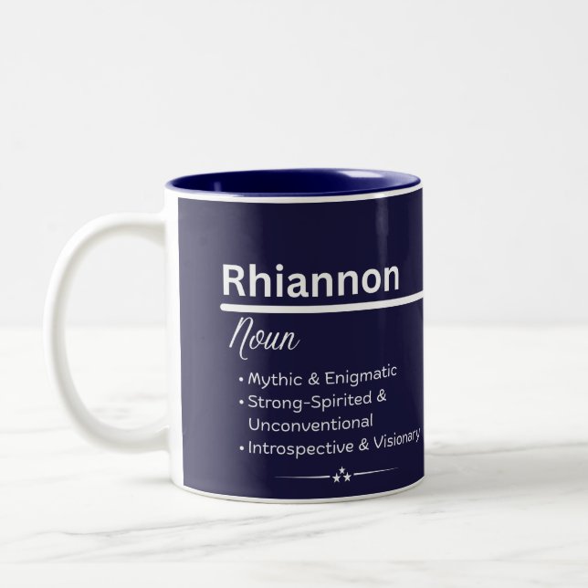 Rhiannon Personalized Name Coffee Mug (Gauche)