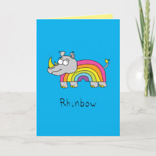 Rhinbow - carte de voeux de rhinocéros