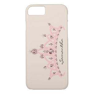 Rhinestone Tiara iPhone 7 Coque (ivoire)