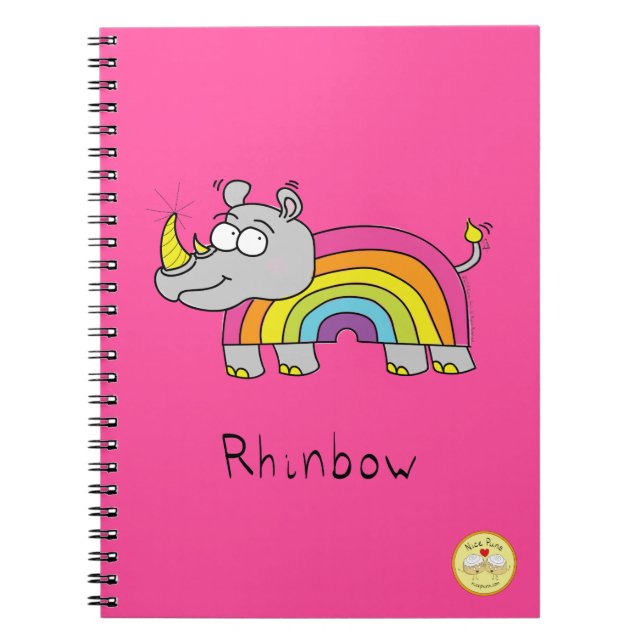 Rhino arc-en-ciel Cahier Rose (Devant)