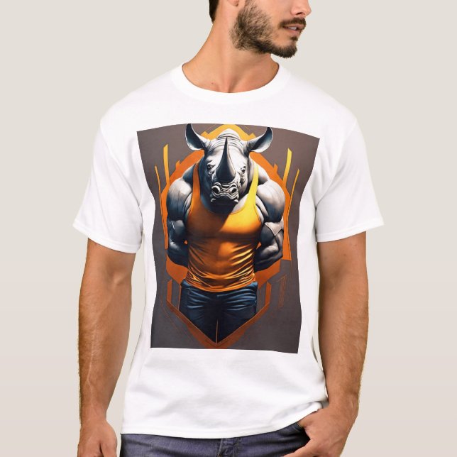 Rhino Majestic dans le design T-Shirt Savanna (Devant)