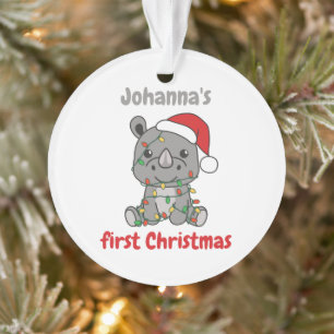 Rhino Noël hiver Bébés premier Noël