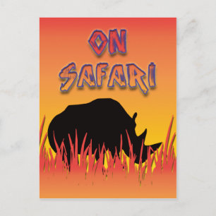 Rhino sur les cartes postales safari