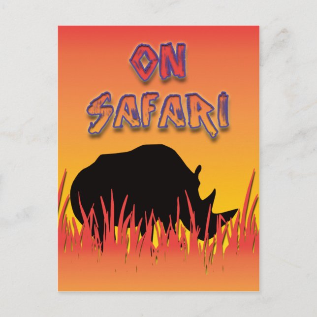 Rhino sur les cartes postales safari (Devant)