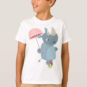 Rhinocéros avec le parapluie sur le T-shirt