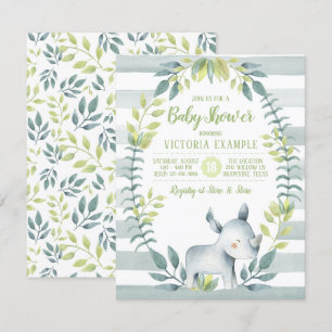 Rhinoceros Baby Shower Invitations