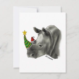 Rhinocéros blanc - carte de vacances