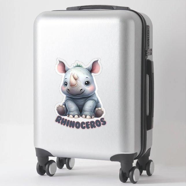RHINOCEROS - STICKER DE NURSERY (Sur valise)