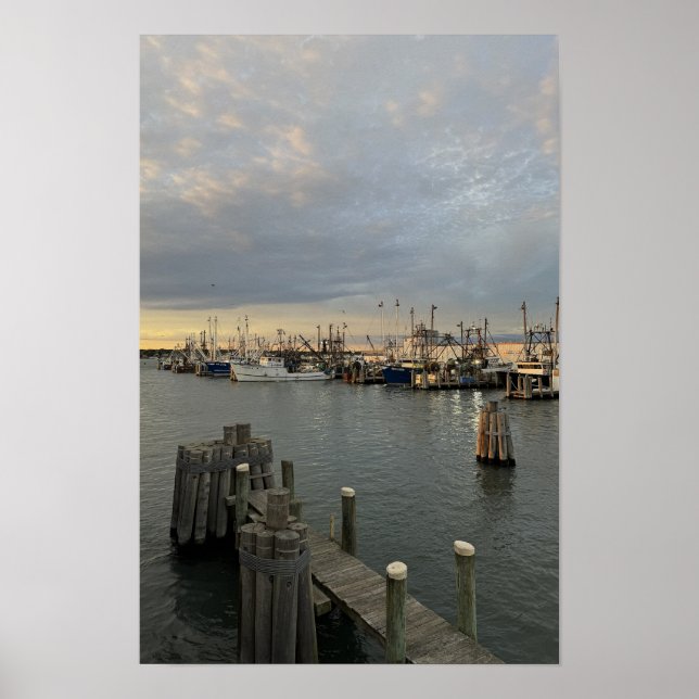 Rhode Island Boats at Sunset Poster (Devant)