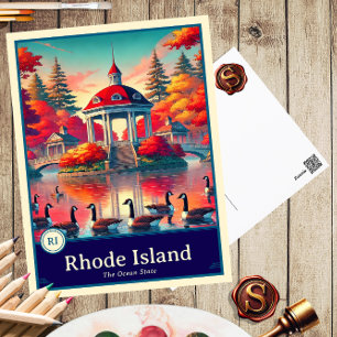 Rhode Island   Carte postale ombragée style Anime