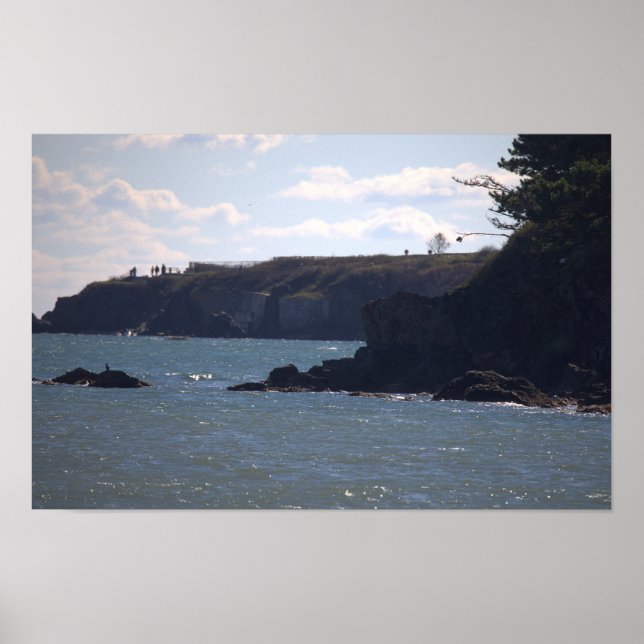 Rhode Island Cliffside Ocean Waterscape Poster (Devant)